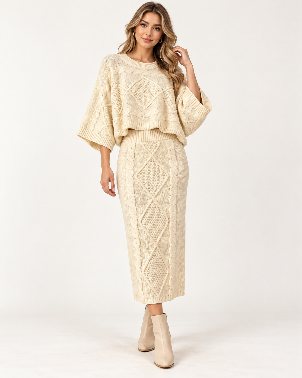 Elodie textured knit set