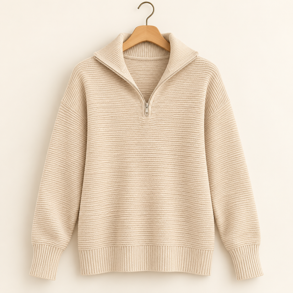 Amelie | Textured Half-Zip Pullover