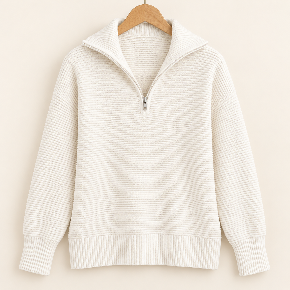 Amelie | Textured Half-Zip Pullover